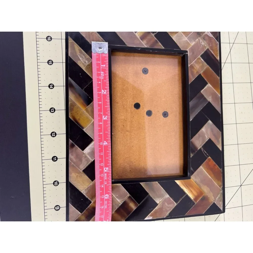 Pier 1 Horn Mosaic Frame Herringbone Tabletop 4x6